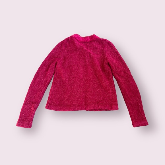 Women’s Boden Wool Cotton Nylon Blend Soft Cardigan With Ruffle Collar Size 8 - Picture 8 of 10